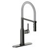 Elkay Avado Single Hole Kitchen Faucet with Semi-professional Spout and Forward Only Lever Handle Black Stainless and Chrome