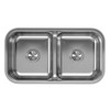 Elkay Lustertone Classic Stainless Steel 32-1/2" x 18-1/8" x 8", Equal Double Bowl Undermount Sink with Aqua Divide