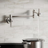 Elkay Avado Wall Mount Single Hole Pot Filler Kitchen Faucet with Lever Handles Chrome