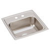 Elkay Lustertone Classic Stainless Steel 15" x 15" x 6-1/8", 2-Hole Single Bowl Drop-in Bar Sink