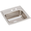 Elkay Lustertone Classic Stainless Steel 15" x 15" x 6-1/8", MR2-Hole Single Bowl Drop-in Bar Sink