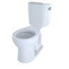 TOTO Entrada Two-Piece Round 1.28 GPF Universal Height Toilet with Right-Hand Trip Lever, Cotton White - CST243EFR#01
