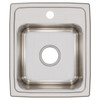 Elkay Lustertone Classic Stainless Steel 15" x 17-1/2" x 7-5/8", 1-Hole Single Bowl Drop-in Bar Sink