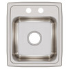 Elkay Lustertone Classic Stainless Steel 15" x 17-1/2" x 7-5/8", 2-Hole Single Bowl Drop-in Bar Sink
