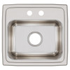 Elkay Lustertone Classic Stainless Steel 17" x 16" x 7-5/8", 2-Hole Single Bowl Drop-in Sink