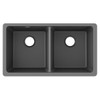 Elkay Quartz Classic 33" x 18-1/2" x 9-1/2" Equal Double Bowl Undermount Sink Dusk Gray