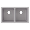 Elkay Quartz Classic 33" x 18-1/2" x 9-1/2" Equal Double Bowl Undermount Sink Greystone