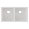 Elkay Quartz Classic 33" x 18-1/2" x 9-1/2" Equal Double Bowl Undermount Sink White