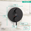Hansgrohe 15757671 Ecostat S Thermostatic Trim with Volume Control in Matte Black