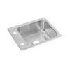 Elkay Lustertone Classic Stainless Steel 22" x 17" x 5" 2-Hole Single Bowl Drop-in Classroom ADA Sink with Quick-clip