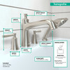 Hansgrohe 04777820 Joleena 4-Hole Roman Tub Set Trim with 1.75 GPM Handshower in Brushed Nickel