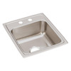Elkay Lustertone Classic Stainless Steel 17" x 20" x 7-5/8" 2-Hole Single Bowl Drop-in Sink
