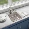 Elkay Lustertone Classic Stainless Steel 17" x 20" x 7-5/8" 3-Hole Single Bowl Drop-in Sink