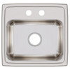 Elkay Lustertone Classic Stainless Steel 19" x 18" x 7-5/8" 2-Hole Single Bowl Drop-in Sink with Quick-clip