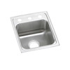 Elkay Lustertone Classic Stainless Steel 15" x 17-1/2" x 5", 1-Hole Single Bowl Drop-in ADA Sink with Quick-clip