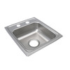 Elkay Lustertone Classic Stainless Steel 15" x 17-1/2" x 5-1/2" 2-Hole Single Bowl Drop-in ADA Sink