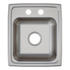 Elkay Lustertone Classic Stainless Steel 15" x 17-1/2" x 5-1/2" 2-Hole Single Bowl Drop-in ADA Sink