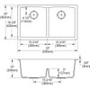 Elkay Quartz Classic 33" x 19" x 10" Equal Double Bowl Undermount Sink with Aqua Divide Greystone