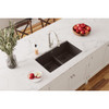 Elkay Quartz Classic 33" x 19" x 10", Equal Double Bowl Undermount Sink with Aqua Divide, Mocha