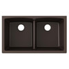 Elkay Quartz Classic 33" x 19" x 10", Equal Double Bowl Undermount Sink with Aqua Divide, Mocha