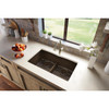 Elkay Quartz Classic 33" x 19" x 10", Equal Double Bowl Undermount Sink with Aqua Divide, Mocha