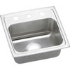 Elkay Lustertone Classic Stainless Steel 17" x 16" x 5-1/2", 2-Hole Single Bowl Drop-in ADA Sink with Quick-clip