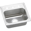 Elkay Lustertone Classic Stainless Steel 17" x 16" x 5-1/2", 3-Hole Single Bowl Drop-in ADA Sink with Quick-clip