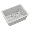 Elkay Quartz Classic 24-5/8" x 18-1/2" x 9-1/2" Single Bowl Undermount Sink Kit White