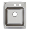 Elkay Lustertone Classic Stainless Steel 17" x 20" x 6", MR2-Hole Single Bowl Drop-in ADA Sink