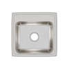 Elkay Lustertone Classic Stainless Steel 19-1/2" x 19" x 7-1/2", 0-Hole Single Bowl Drop-in Sink