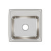 Elkay Lustertone Classic Stainless Steel 19-1/2" x 19" x 7-1/2", 0-Hole Single Bowl Drop-in Sink with Quick-clip