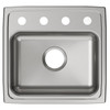 Elkay Lustertone Classic Stainless Steel 19" x 18" x 5-1/2" OS4-Hole Single Bowl Drop-in ADA Sink