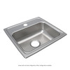 Elkay Lustertone Classic Stainless Steel 19" x 18" x 6" 2-Hole Single Bowl Drop-in ADA Sink with Quick-clip