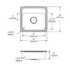 Elkay Lustertone Classic Stainless Steel 19" x 18" x 6", 3-Hole Single Bowl Drop-in ADA Sink with Quick-clip