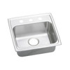 Elkay Lustertone Classic Stainless Steel 19" x 18" x 6-1/2" 3-Hole Single Bowl Drop-in ADA Sink with Quick-clip