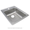 Elkay Lustertone Classic Stainless Steel 17" x 22" x 6-1/2", MR2-Hole Single Bowl Drop-in ADA Sink