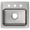 Elkay Lustertone Classic Stainless Steel 19" x 18" x 5-1/2", 3-Hole Single Bowl Drop-in ADA Sink