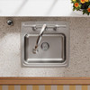 Elkay Lustertone Classic Stainless Steel 19" x 18" x 5-1/2", 3-Hole Single Bowl Drop-in ADA Sink