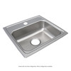Elkay Lustertone Classic Stainless Steel 19" x 18" x 6" 3-Hole Single Bowl Drop-in ADA Sink