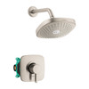 Hansgrohe 04911820 Croma Select E Pressure Balance Shower Set with Rough, 2.0 gpm in: Brushed Nickel