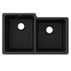 Elkay Quartz Classic 33" x 20-1/2" x 9-1/2" Offset Double Bowl Undermount Sink Black