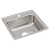 Elkay Lustertone Classic Stainless Steel 19-1/2" x 19" x 7-1/2", 1-Hole Single Bowl Drop-in Sink