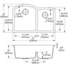 Elkay Quartz Classic 33" x 22" x 10" Offset 60/40 Double Bowl Undermount Sink with Aqua Divide Dusk Gray