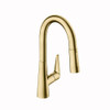 Hansgrohe 72815251 Talis S Prep Kitchen Faucet, 2-Spray Pull-Down, 1.75 GPM in Brushed Gold Optic