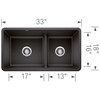 Blanco 442525 Precis 1.75 Low Divide Undermount - Anthracite