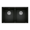 Blanco 442927: Precis Collection 30" 50/50 Double Bowl Kitchen Sink - Coal Black