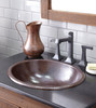 Native Trails CPS240 Rolled Classic: Hammered Copper Self-Rimming Bathroom Sink