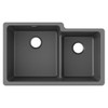 Elkay Quartz Classic 33" x 20-1/2" x 9-1/2" Offset 60/40 Double Bowl Undermount Sink with Aqua Divide Dusk Gray