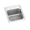 Elkay Lustertone Classic Stainless Steel 15" x 17-1/2" x 6-1/2", 3-Hole Single Bowl Drop-in ADA Sink with Perfect Drain