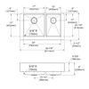 Elkay Crosstown 18 Gauge Stainless Steel 35-7/8" x 20-1/4" x 9", 60/40 Double Bowl Farmhouse Sink